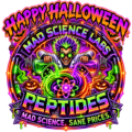 Mad Science Labs Peptides Halloween logo